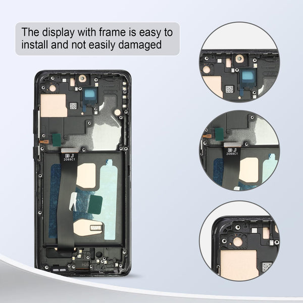 DTD Display for Samsung Galaxy S20 Ultra LCD Screen Replacement Touchscreen Assembly with Tools (Black with Frame, Without Fingerprint Recognition)