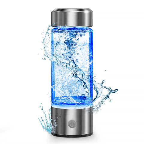 Fossduck Portable Hydrogen Water Generator with SPE and Pem Technology, Rechargeable Portable Glass Hydrogen Water Generator Bottle