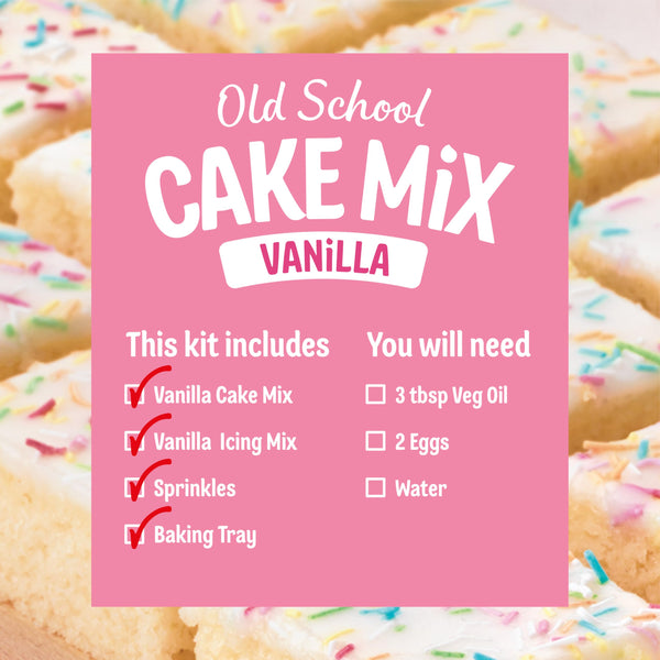 Dr. Oetker Vanilla Old School Traybake Cake Mix, 436g - Includes Baking Tray