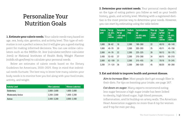 The Food Counter's Pocket Companion Sixth Edition: Calories, Carbohydrates, Protein, Fats, Fiber, Sugar, Sodium, Iron, Calcium, Potassium, and Vitamin D-With 32 Restaurant Chains