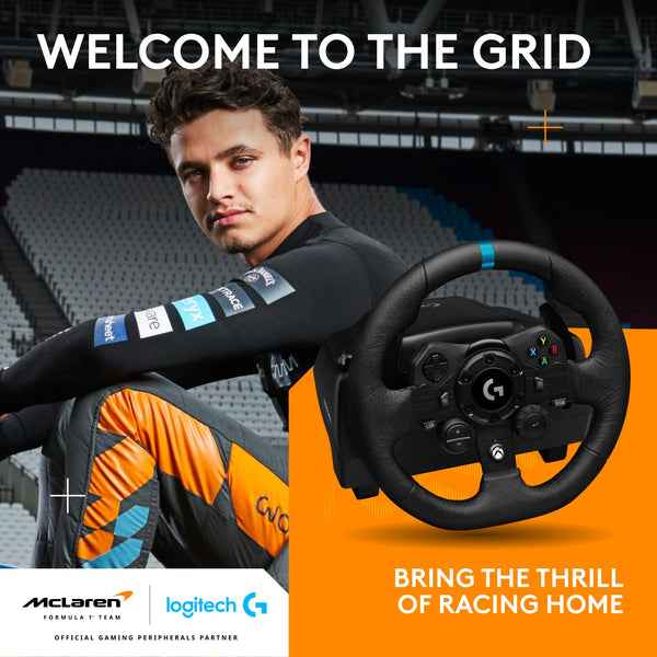 Logitech G923 Trueforce Gaming Racing Steering Wheel with Pedals, Power Feedback up to 1000 Hz, Responsive Pedal, Dual Clutch System, for Xbox Series X|S, Xbox One/PC, UK Plug - Black