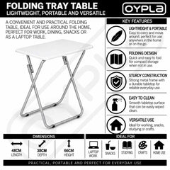 Oypla Lightweight Portable Folding Snack Laptop TV Tray Table Desk