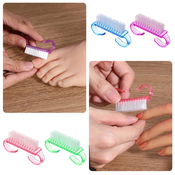 20 Pieces Nail Brushes Handle Nail Cleaning Brush Plastic Scrubbing Brushes, Fingernail Cleaning Brushes Scrub Cleaner for Toes and Nails