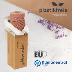 goldmariechen - Premium Makramee Garn (Rosenholz) 3mm x 100m - 100% Baumwolle - Makrameegarn Baumwollgarn für DIY-Deko Wandbehang, Blumenampel, Vorhang, Traumfänger, Schlüsselanhänger, Türvorhang