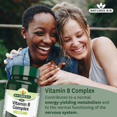 Natures Aid Vitamin B Complex 90 Tablets – High Potency – Supports Energy Metabolism, Nervous System, Brain & Immune Function – Vegan, Gluten Free, Non-GMO – Overall Wellbeing Supplement