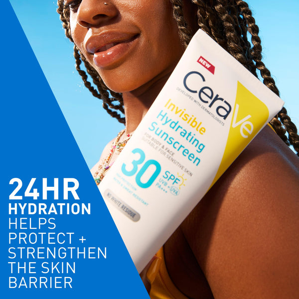 CeraVe Invisible Hydrating Sunscreen SPF 30, For Body & Face, 177ml
