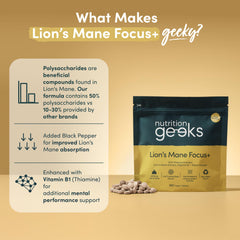 Lions Mane Supplement 4000mg with Vitamin B1 & Black Pepper, 180 Vegan Tablets - Lion's Mane Mushroom 15:1 Extract (Not Lions Mane Powder or Capsules), UK Made for Mental Performance & Nervous System