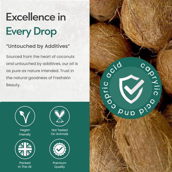 Freshskin Beauty LTD | Fractionated Coconut 1 Litre - Pure, Natural, Cruelty Free, Vegan - Moisturising & Hydrating - Ideal for Aromatherapy, Massage and DIY Beauty Recipes (1000ml)