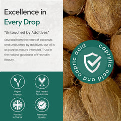 Freshskin Beauty LTD | Fractionated Coconut 1 Litre - Pure, Natural, Cruelty Free, Vegan - Moisturising & Hydrating - Ideal for Aromatherapy, Massage and DIY Beauty Recipes (1000ml)
