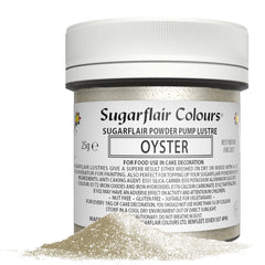 Sugarflair Oyster Edible Glitter Dust Powder Pump Refill Tub - Food Colouring Powder, Edible Colour Dust, Brush On, Spray, or Add Rejuvenator to Create Eye-Catching Paint Effect - 25g