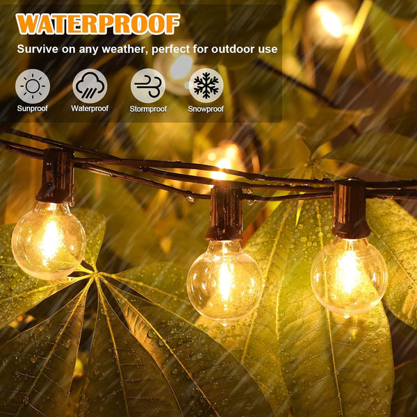 Svater 44m G40 LED Festoon Lights Outdoor, Connectable Garden Lights IP45 Weather-Resistant String Lights 2700K Warm White for Garden Wedding Gazebo Cafe Decor