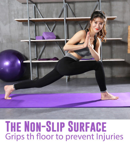 Yoga Mat Unisex Non-Slip Thick Foam Fitness Exercise Mat (10mm) Comes with Carrying Strap Lightweight Home Gym Workout Equipment for Yoga, Pilates, Stretching, Gymnastics Training & Camping