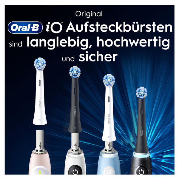 Oral-B iO Ultimative Reinigung, Original Aufsteckbürsten für elektrische Oral-B iO Zahnbürsten, 'Borsten-in-Borsten' Bündel, Weiß, 4 Stück