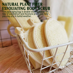 Natural Loofah Sponge Exfoliating Body Scrubber (2 Pack),Made with Eco-Friendly and Biodegradable Shower Luffa Sponge, Loofah for Women and Men, Beige…