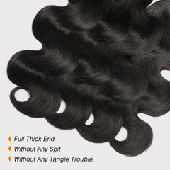Body Wave Hair 3 Bundles Brazilian Remy Virgin Human Hair Weave Bundles 12A 100% Unprocessed Body Wave Human Hair Extensions Natural Color 10 12 14