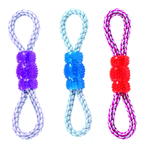 Classic Pet Products Vinyl and Rope Tug Toy, Assorted Color