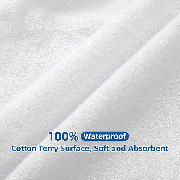 Luxury Terry Towelling Waterproof Zipped pillow protectors, Pair