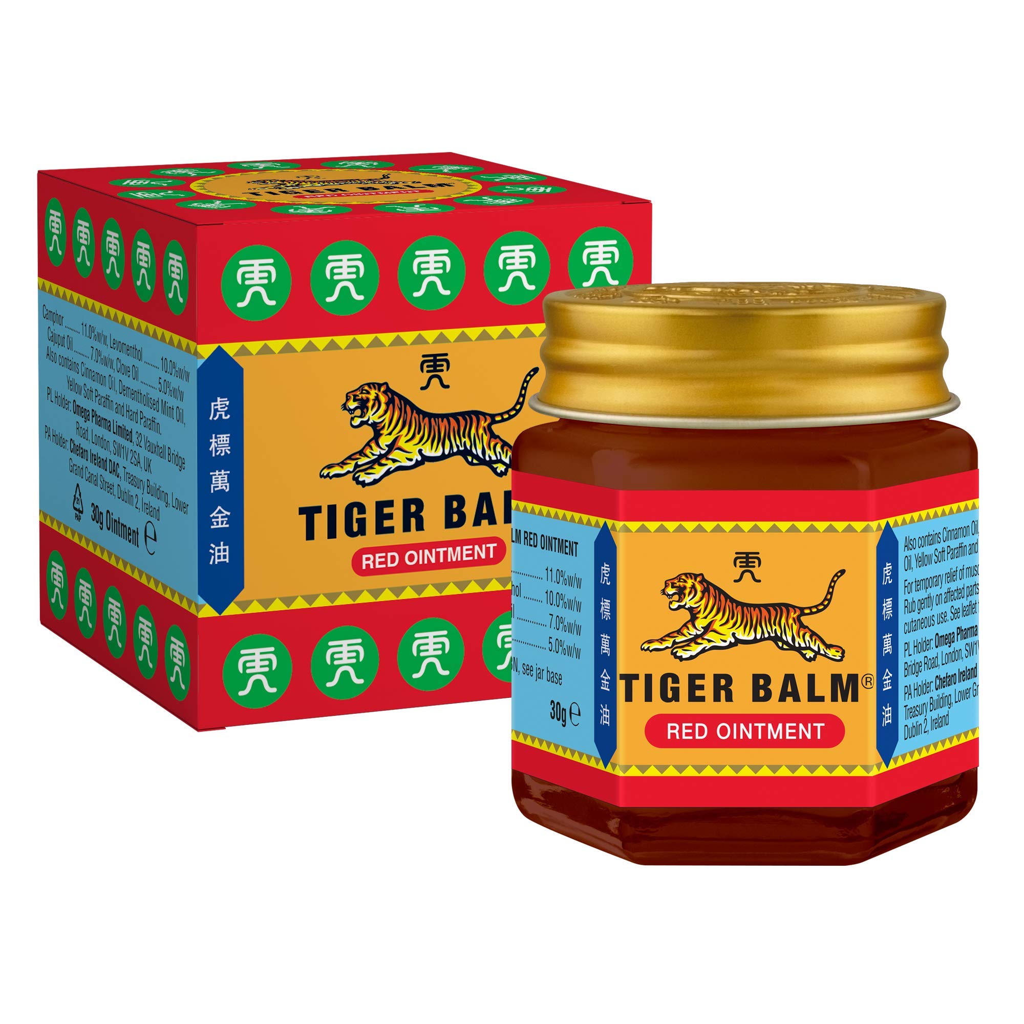 Tiger Balm Red Ointment (30g), Effective Herbal Pain Relief, for Muscle & Back Pain