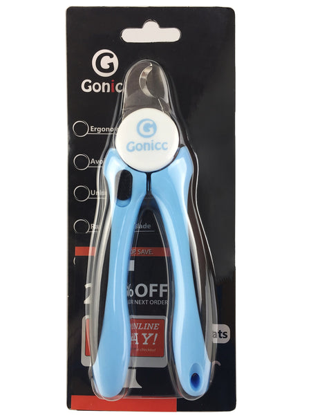 gonicc Dog & Cat Pets Nail Clippers and Trimmers - with Safety Guard to Avoid Overcutting, Free Nail File, Razor Sharp Blade - for Large and Small Animals.