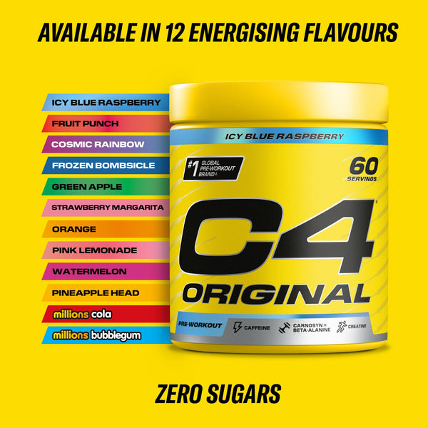 C4 Original Beta Alanine Sports Nutrition Bulk Pre Workout Powder for Men & Women | Best Pre-Workout Energy Drink Supplements | Creatine Monohydrate | Fruit Punch | 60 Servings