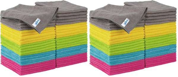 MR.SIGA Microfiber Cleaning Cloth, All-Purpose Cleaning Towels, Pack of 100, Size 11.8 x 11.8 in (30X30CM)
