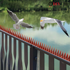 DIVCHI 20 Pcs Bird Spikes for Anti Pigeons And Birds, Fence Wall Spikes Garden Security Anti-Climb Cat Bird Intruder Pest Deterrent, Birds Fence Roof Tall Covers 33.5 x 4.5 x 3.7cm 6.7M (22ft) (Brown)