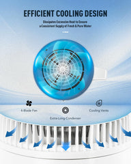 CO-Z Water Distillers, Pure Distilled Water Machine for Home Countertop Table Desktop, 4L Distiller Water at Home, 4 Liter Water Purifier to Make Clean Water for Home Use