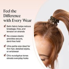 Kitsch Satin Scrunchies for Women 6pcs - Eucalyptus