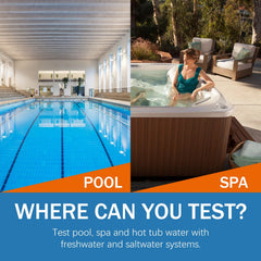 9 Way Pool Test Kit - Hot Tub and Spa Water Chemical Test Kit for pH & Total Chlorine & Free Chlorine & Bromine & Total Alkalinity & Calcium Hardness & Cyanuric Acid & Copper & Phosphate