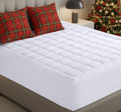 Premium Mattress Pad (Queen) - Micro Plush Ultra Soft and Overfilled Mattress Topper by Utopia Bedding