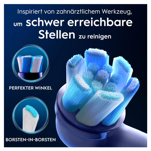 Oral-B iO Ultimative Reinigung, Original Aufsteckbürsten für elektrische Oral-B iO Zahnbürsten, 'Borsten-in-Borsten' Bündel, Weiß, 4 Stück