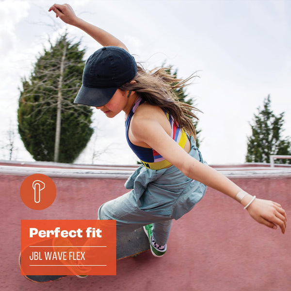 JBL Wave Flex In-Ear Wireless Earphones with IP54 and IPX2 Waterproofing, TalkThru and AmbientAware Technology and 32-Hour Battery Life, Black