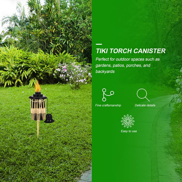 Hemobllo Torch Canister for Garden Outdoor Torch Container with Wick and Metal Cap Easy Fill Fuel Holder for Patio Backyard Lighting