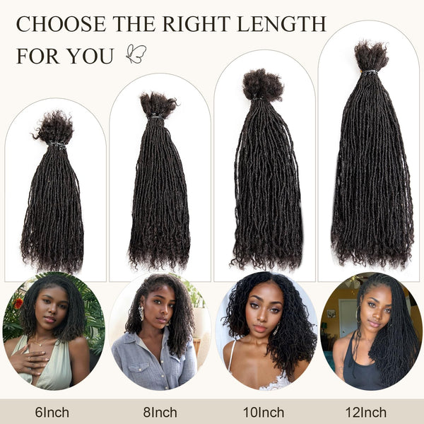 Originea Dreadlocs Extensions Human Hair 0.1cm Thickness Curly Tips Interlocked Sisters Locs 100% Real Human Hair Full Handmade Micro Locs with curly ends Dreadlock Extensions (10 Inch 100 Strands)