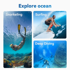 TELESIN Waterproof Case for DJI Osmo Action 5 Pro Action 4/3 Camera Underwater Housing Housing Cage Support 45M Deep Diving Snorkeling with Quick Release Mount Screw Accessories