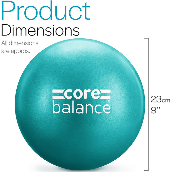 Core Balance Soft Pilates Ball Anti Burst With Inflation Tube Small 23cm / 9 Inch