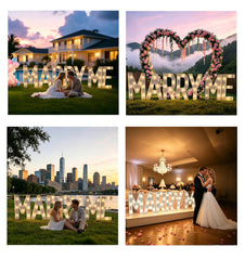 3ft Windproof Marry Me Light Up Letters for Outdoor and Indoor Use, Yellow Light Marry Me Signs for Proposal Engagement Wedding Party Décor