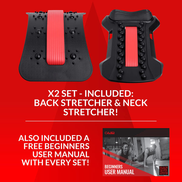 GMP SPORTS - 2in1 Back Stretcher Posture Corrector, Massager and Cervical Neck Stretcher for Back & Neck Relaxation & Pain Relief, Fitness, Acupressure and Lumbar Support Relaxation