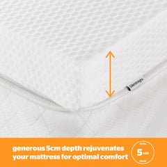 Silentnight Impress Memory Foam Mattress Topper - 5cm Thick Luxury Orthopedic King Size Mattress Topper for Back and Neck Pain - Removable Washable Cover