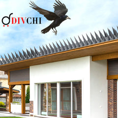 DIVCHI 20 Pcs Bird Spikes for Anti Pigeons And Birds, Fence Wall Spikes Garden Security Anti-Climb Cat Bird Intruder Pest Deterrent, Birds Fence Roof Tall Covers 33.5 x 4.5 x 3.7cm 6.7M (22ft) (Brown)
