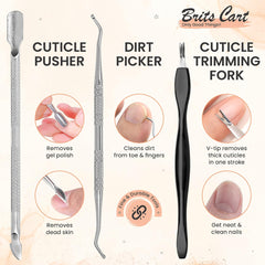 16 in 1 Foot Files for Hard Skin | Pedicure Set for Feet | Professional Foot Care Hard Skin Remove Tools | Stainless Steel Callus Remover Kit for Women, Men, Saloon & Homes | BRITSCART