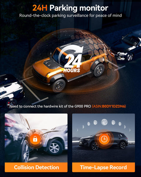 WOLFBOX G900 PRO Mirror Dash Cam with 8MP STARVIS IMX678, 12 inches Rear View Mirror Camera with Front 4K and Rear 2.5K, Included 128GB Card, Voice Control, 5.8GHz WiFi, Loop Recording, G-Sensor & GPS