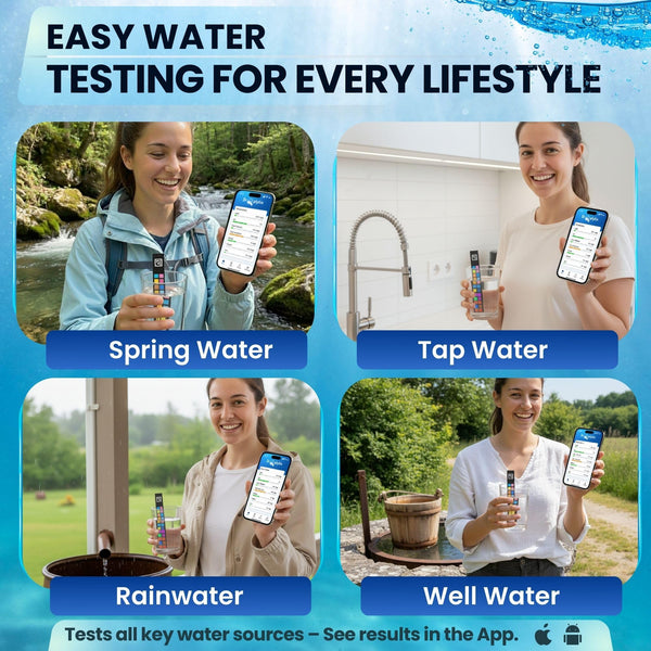 DROPLYTIX 20-in-1 Drinking Water Test Kit with App, Digital Water Tester for Drinking Water, Home Water Test Kit, Well Water Testing Kit, Water Test Strips for Lead, Hardness, Chlorine, Nitrate & more