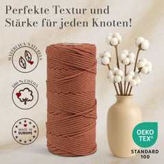 GARNIYARN Makramee Garn 3mm x 100m Terracotta