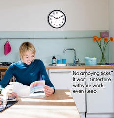 Wall Clock Silent & Non Ticking Modern Quartz 9"- Battery Operated Digital Quiet Sweep Office/home/school/Kitchen Decor Clocks