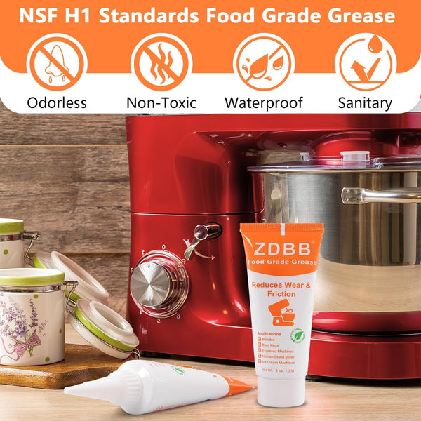 ZDBB Food Grade Grease Lubricant for Kitchen Mixer NSF H1 Food Service Equipment Lube Coffee Machine Grease for Soft Serve Machines Yogurt Ice Cream Machine, Prevent Wear and Rust, 1 oz 2-Pack