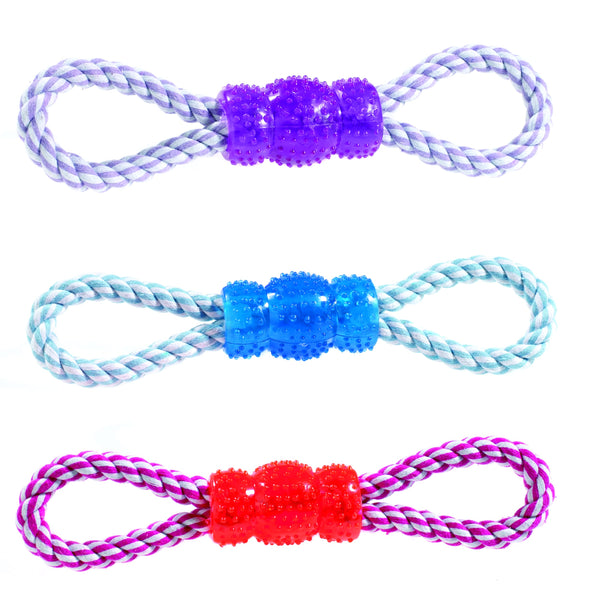 Classic Pet Products Vinyl and Rope Tug Toy, Assorted Color