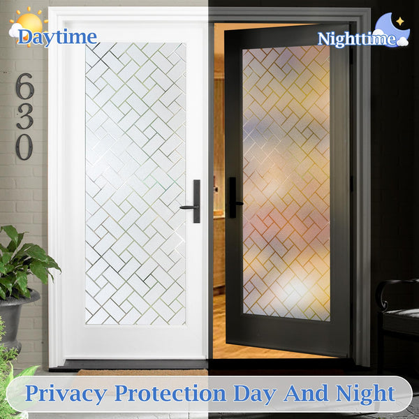 Coavas Window Film Privacy Frosted Glass Film for Windows Static Clings Self-Adhesive Frosting Window Cover Vinyl Blinds Film Anti UV Window Sickers for Home, 45 x 200cm