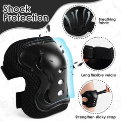 BOSONER Kids/Youth Knee Pad Elbow Pads Guards Protective Gear Set for Roller Skates Cycling BMX Bike Skateboard Inline Skatings Scooter Riding Sports (Black, Small (3-8 Years))