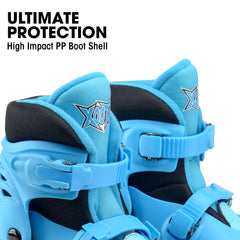 Xootz Kids Quad Skates, Beginner Adjustable Roller Skates Boys, Blue/Black